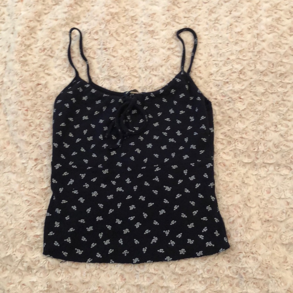 Brandy Melville floral navy tank top